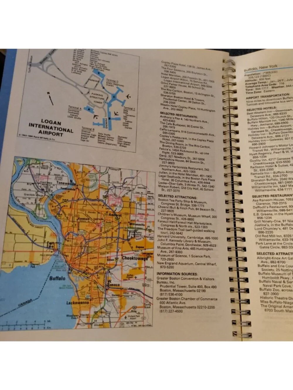 Rand McNally Deluxe Road Atlas Travel Guide Spiral 1993 Vintage US Canada Mexico